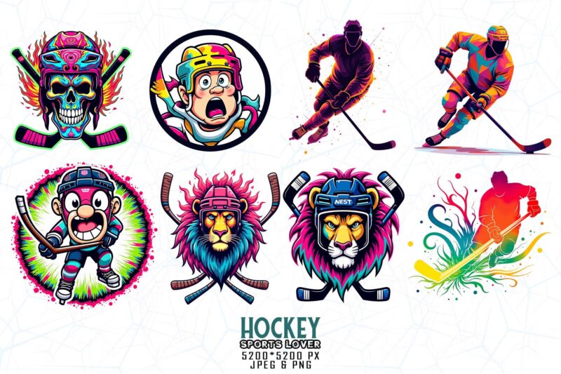 Vintage Sports Hockey t-shirt design bundle of 20 designs – download instantly