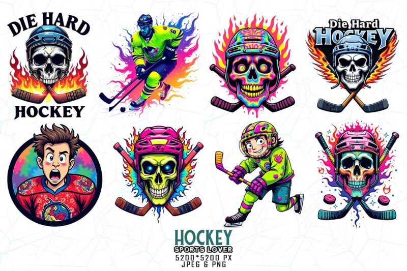 Popular Groovy Hockey Lover t-shirt design bundle of 20 design