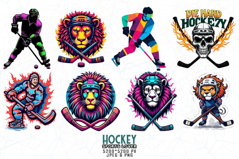 100 Trendy Retro Vintage Hockey Lover t-shirt design bundle
