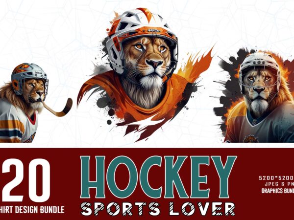 20 vintage sports lion hockey player t-shirt design bundle 20 vintage sports lion hockey player t-shirt design bundle