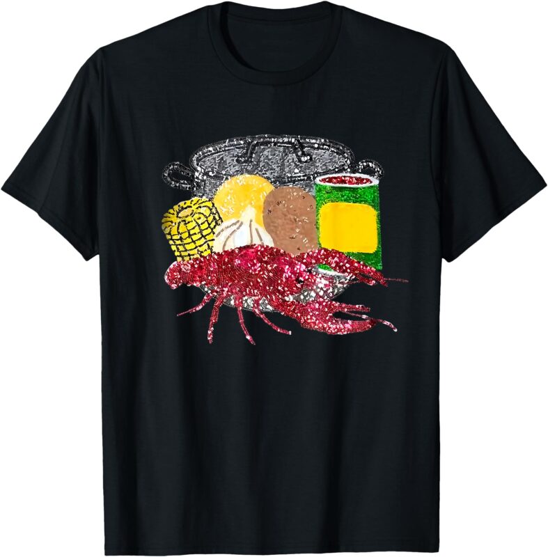 retro mardi gras crawfish season print T-Shirt
