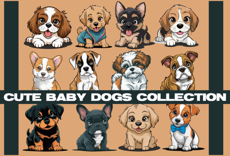 baby dogy illustration design collection | vector illustration