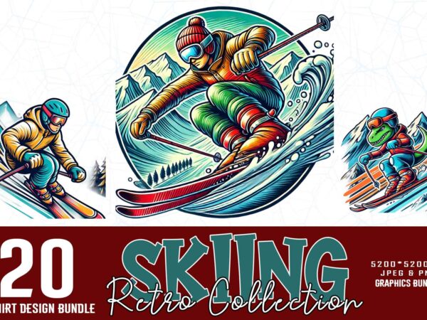 Winter sports skiing illustration t-shirt design bundle Winter sports skiing illustration t-shirt design bundle