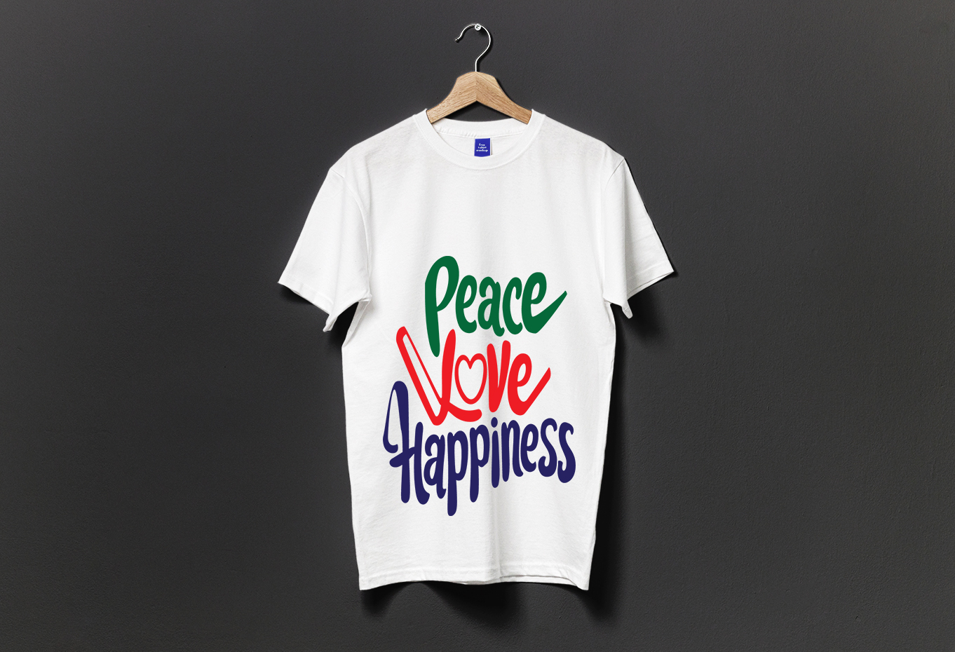 Peace Love Happiness Typography T-Shirt Design