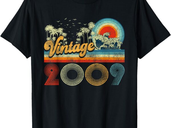 16 years old gifts vintage made in 2009 16th birthday retro t-shirt