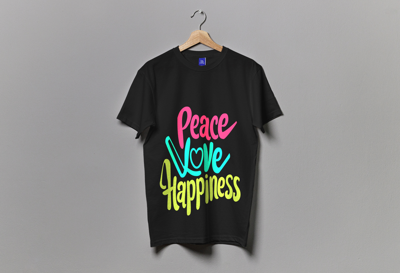 Peace Love Happiness Typography T-Shirt Design