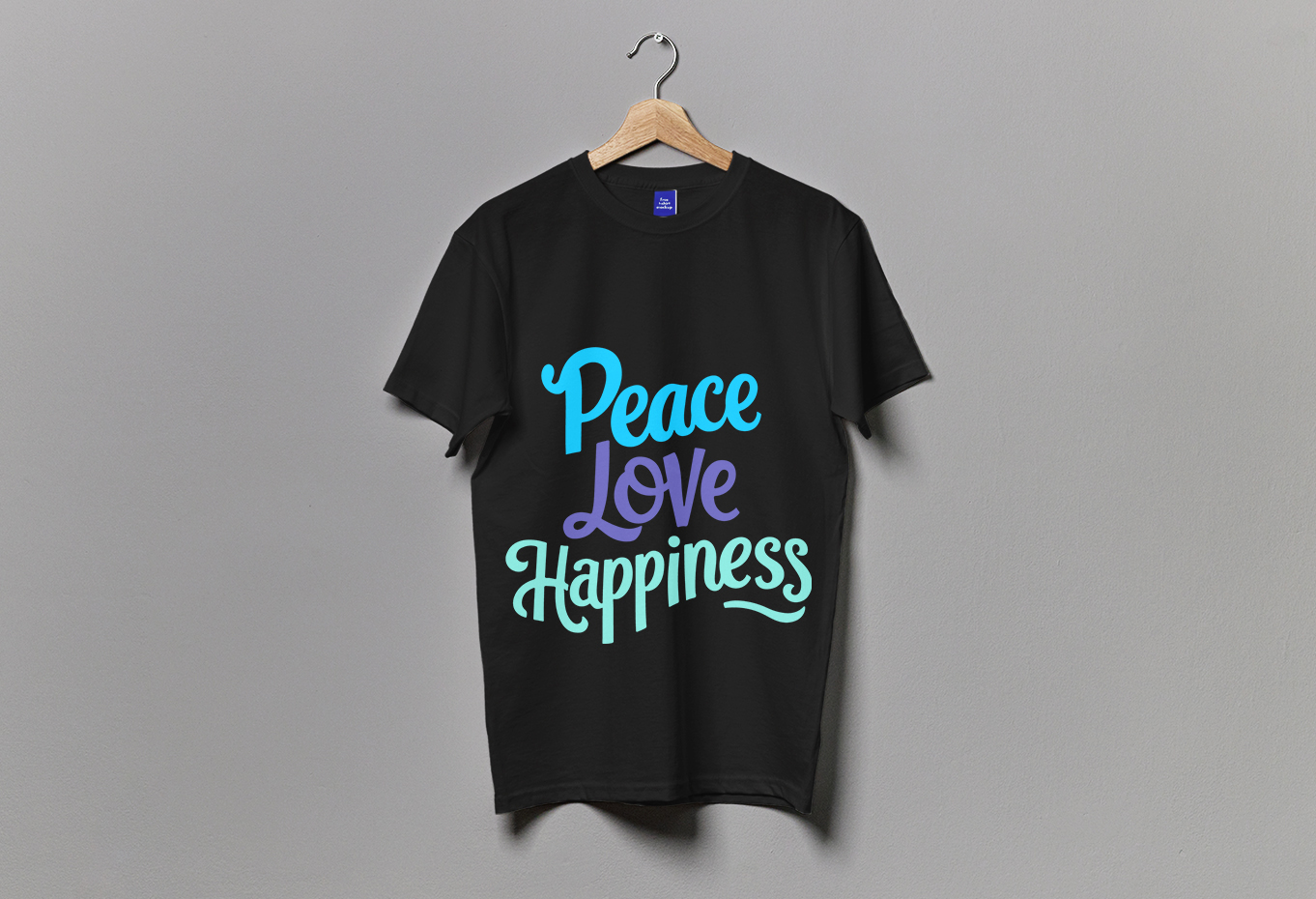 Peace Love Happiness Typography T-Shirt Design