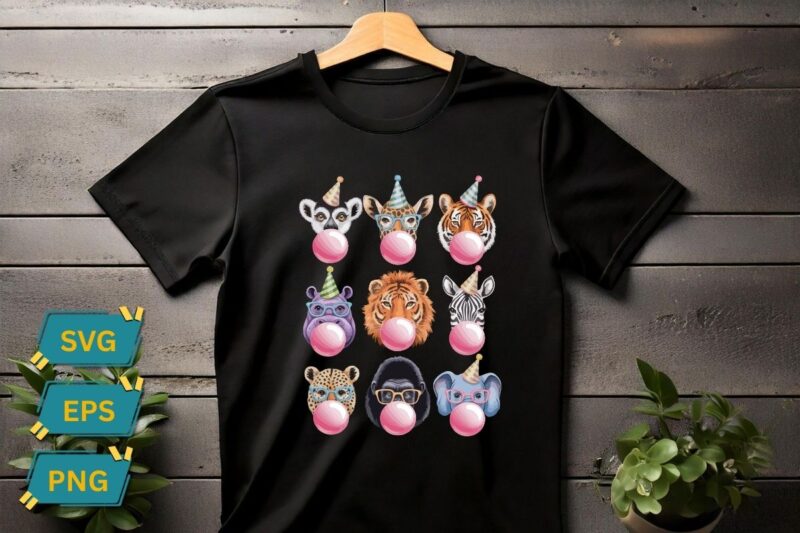 Zoo Animals Wildlife Birthday Party Zoo Day Animals T-Shirt design vector, Zoo Animals birthday shirt, Wildlife, Birthday Party, Zoo shirt