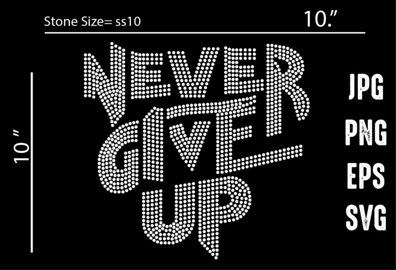 Never give up Rhinestone