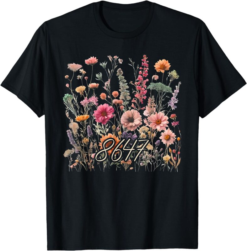 8647 Subtle Anti Trump 86 47 Floral Boho Style T-Shirt