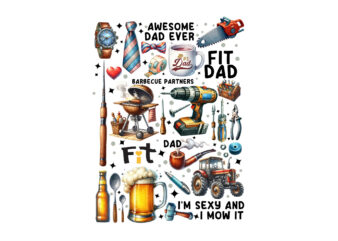 Awesome Dad Ever PNG, Fit Dad PNG