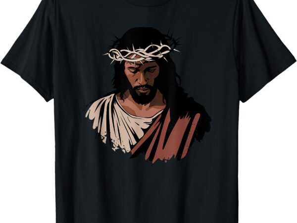 African american jesus portrait black christian t-shirt