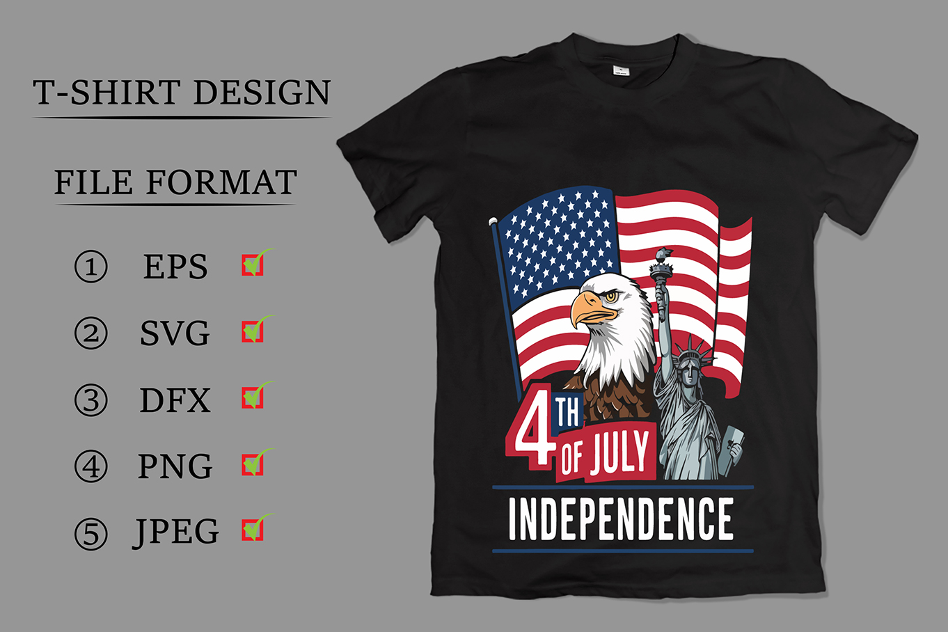4th Of July American Independence Day T-Shirt Design