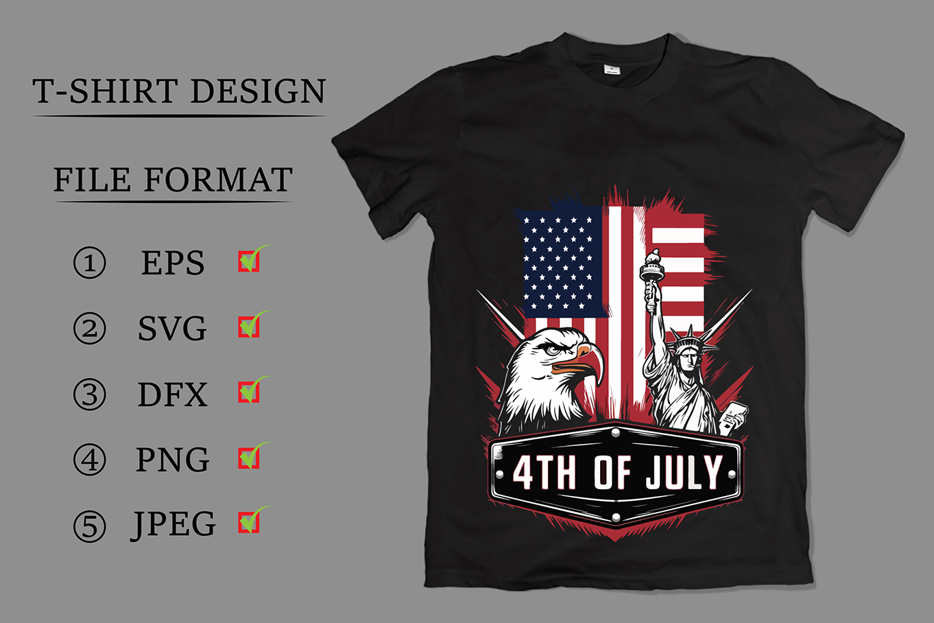 4th Of July American Independence Day T-Shirt Design