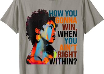 Angie Abstract Afro Art Motivational Quote Soul Music Stone T-Shirt
