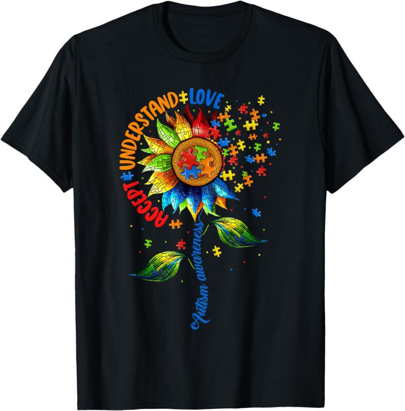 Autism Awareness Sunflower Men Women kids Autism Sunflower T-Shirt