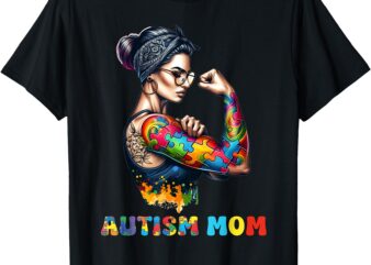 Autism Mom Autism Awareness Strong and Proud Autistic Kids T-Shirt