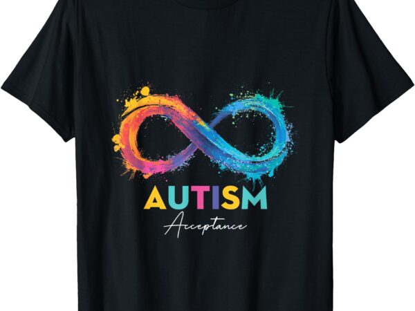 Autism red instead infinity symbol autistic acceptance women t-shirt