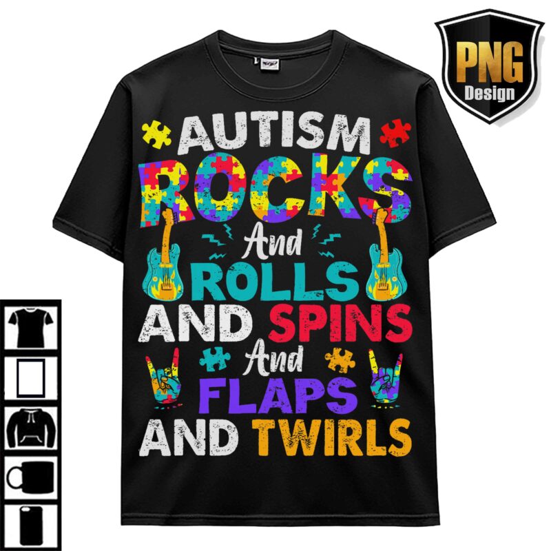 Autism Awareness Bundle Design 30 PNG April Wear Blue Support Autism Be Kind T-Shirt