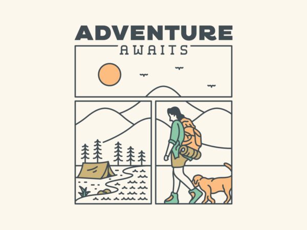 Adventure awaits 1 t shirt vector