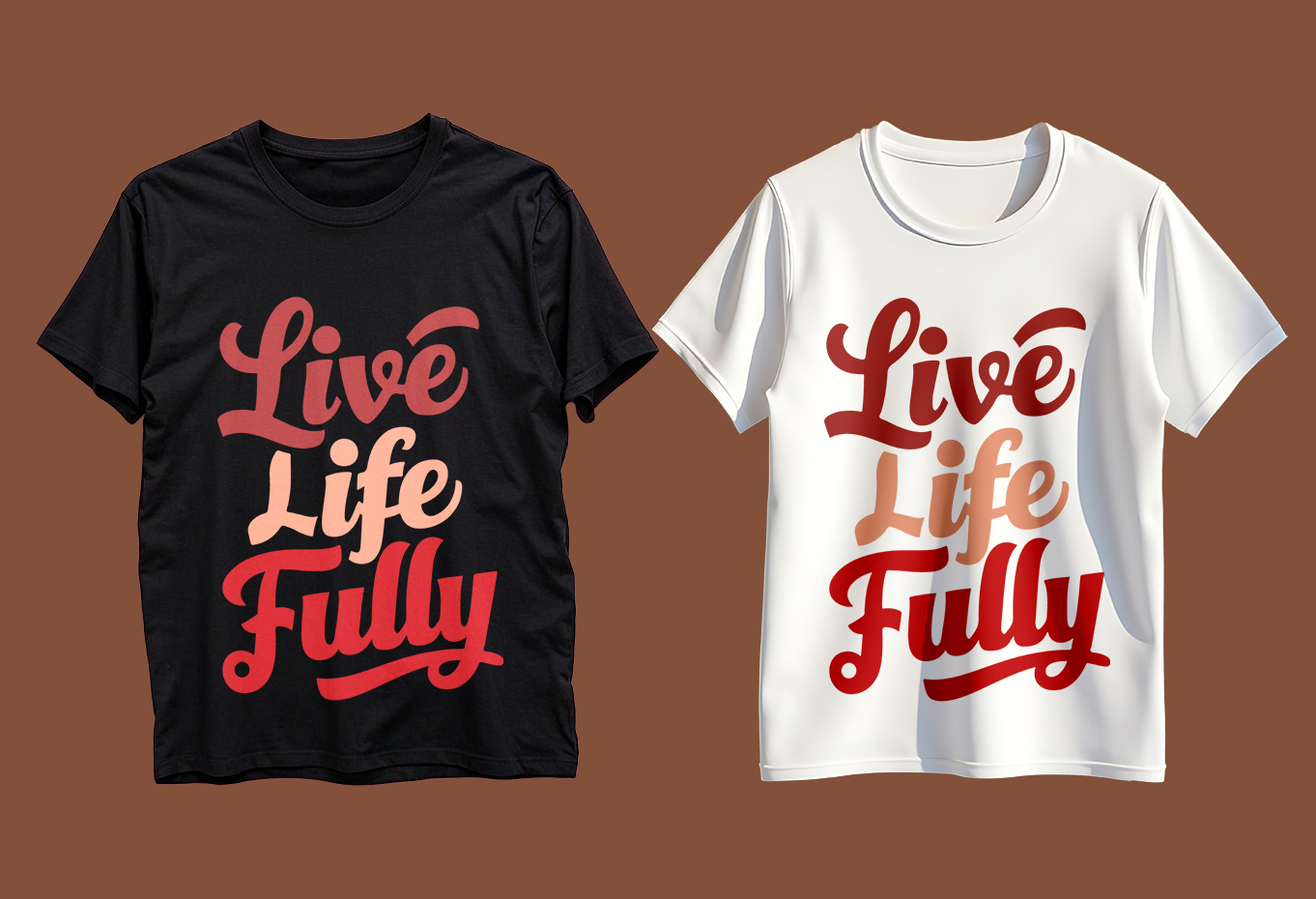 Live Life Fully Typography T-Shirt Design
