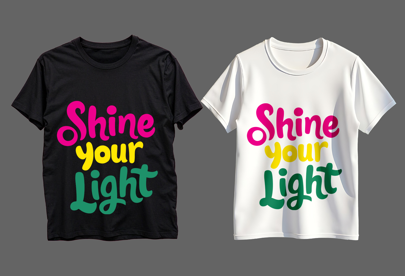 Shine Your Light Typography T-Shirt Design