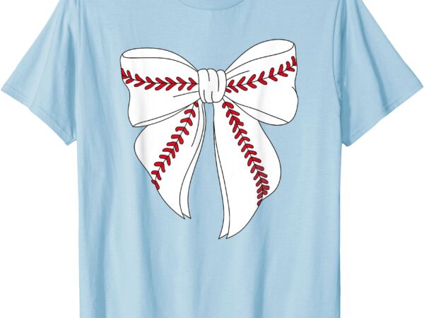 Baseball coquette bow for kids youth girls baseball mom mama t-shirt
