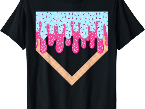 Baseball drip boys home plate ice cream sport players & fans t-shirt
