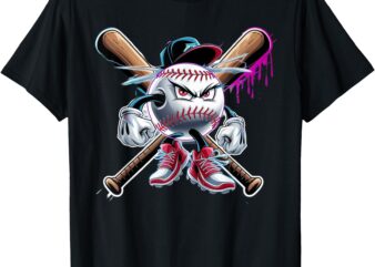 Baseball Home Plate Drip Boys Baseball Ice Cream T-Shirt