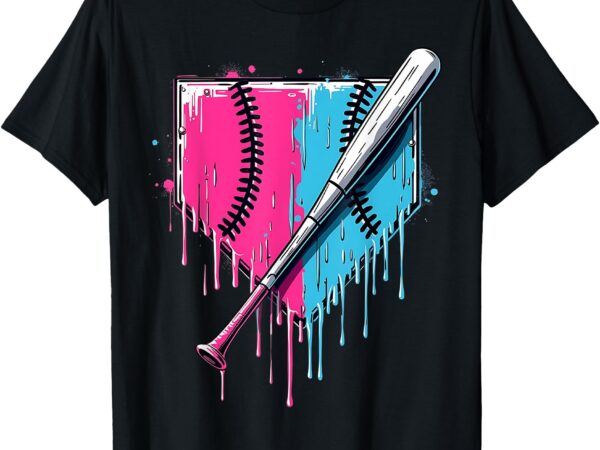 Baseball home plate drip with sprinkles drip ice cream bat t-shirt