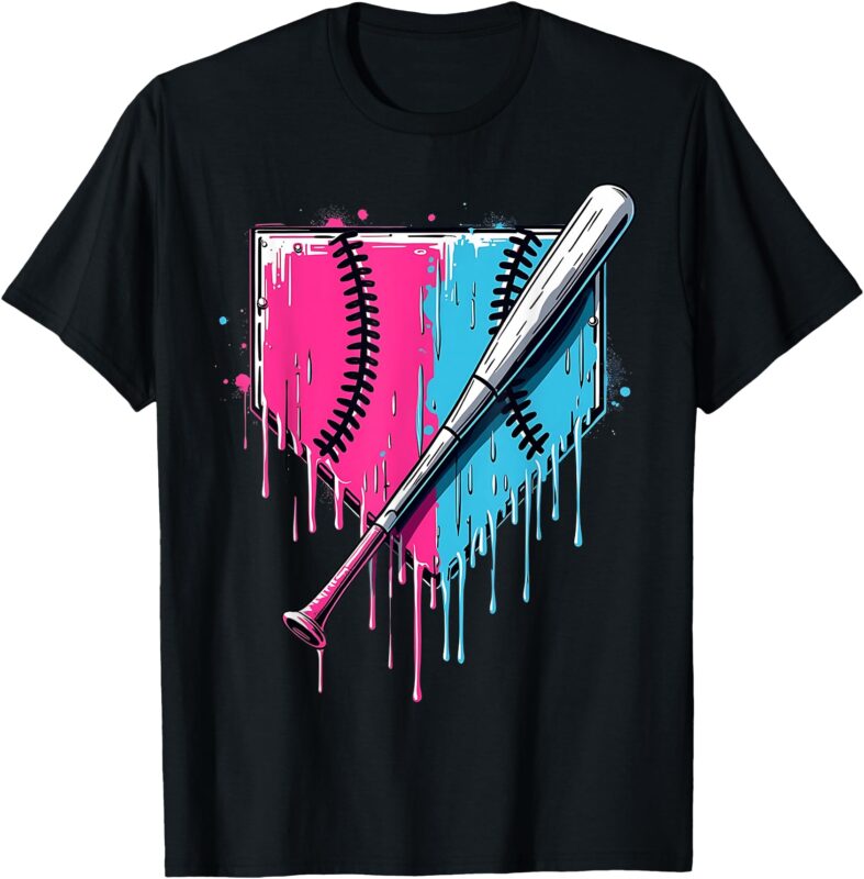 Baseball Home Plate Drip With Sprinkles Drip Ice Cream Bat T-Shirt