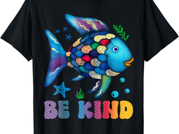 Be kind rainbow scale fish teacher reading book toddler kids t-shirt