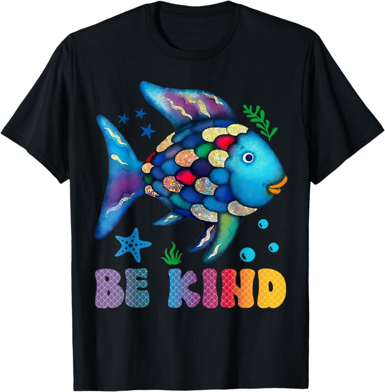 Be Kind Rainbow Scale Fish Teacher Reading Book Toddler Kids T-Shirt