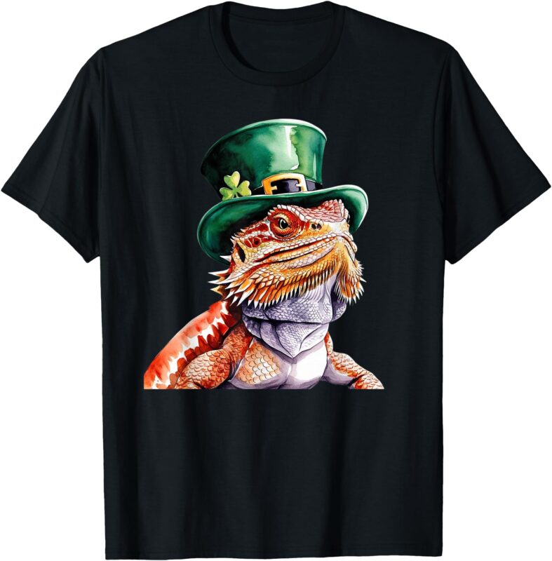Bearded Dragon St Patricks Day Leprechaun Hat Men Women Kids T-Shirt