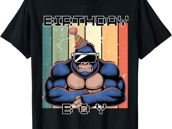 Birthday decorations monkey tag vr gamer funny t-shirt