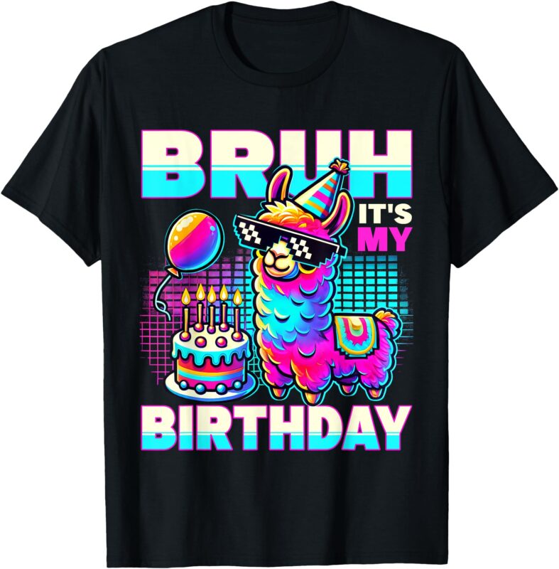 Birthday Llama T-Shirt_ Llama Vibes, It’s My Birthday Design T-Shirt