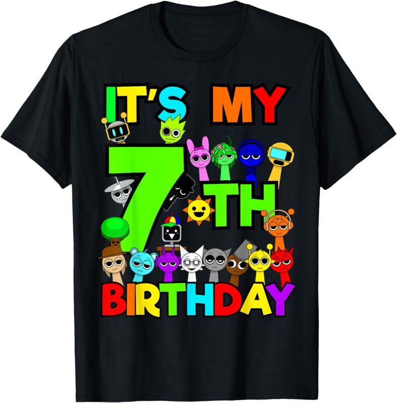 Birthday Sprunki party decorations 7 year old Girls Boys T-Shirt