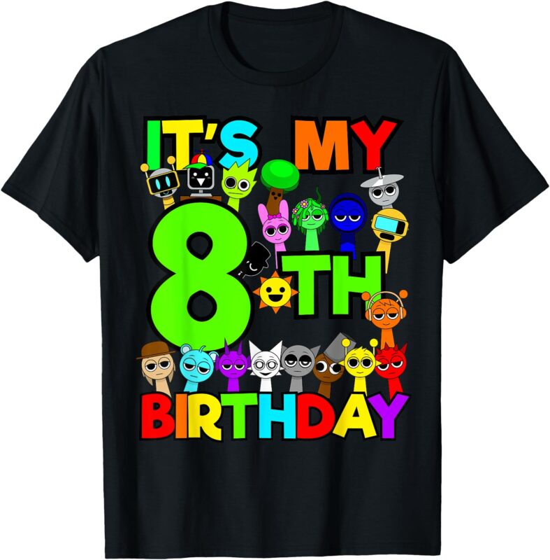 Birthday Sprunki party decorations 8 year old Girls Boys T-Shirt