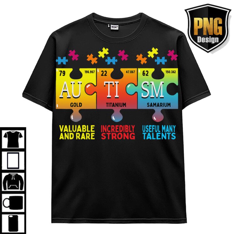 Autism Awareness Bundle Design 30 PNG April Wear Blue Support Autism Be Kind T-Shirt