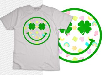 Smile Face Lucky Charm Saint Patrick’s Day Shamrock Tank Top design