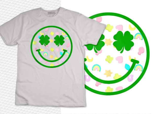 Smile face lucky charm saint patrick’s day shamrock tank top design