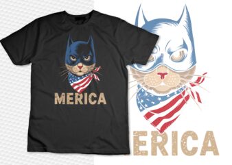 USA ‘Merica Cat 4th of July Men Women Kids Funny Patriotic T-Shirt design