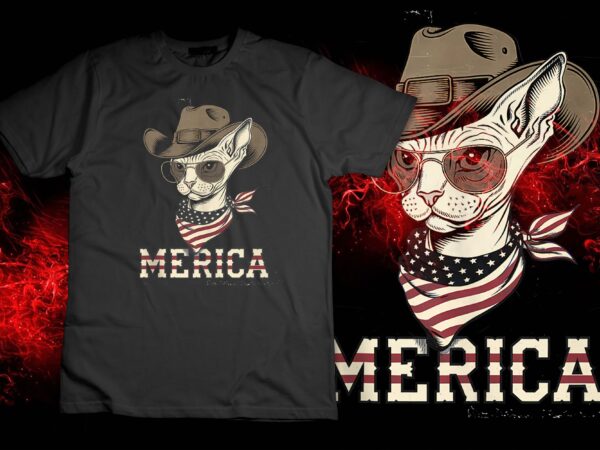 Usa ‘merica sphynx cat 4th of july tees | sphynx cat dad mom tank top design