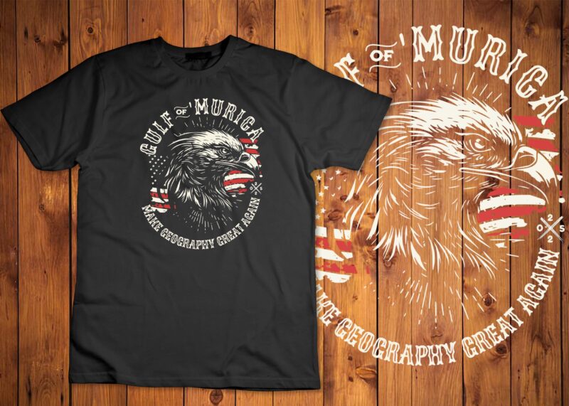 Gulf of USA America Funny Gulf of ‘Merica Patriotic Flag T-Shirt design