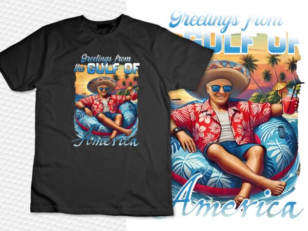Greeting from the patriotic gulf t-shirt design