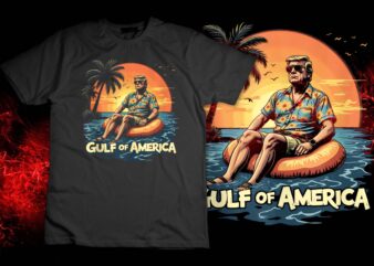 Trump Gulf Funny America Retro Sunset Beach USA Floatie Pun Tank Top design