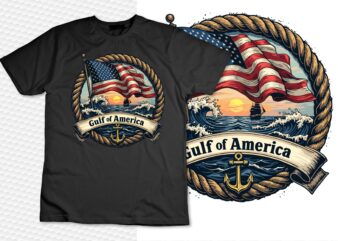 Gulf Of United States Of America Vintage USA Nautical Ship T-Shirt design