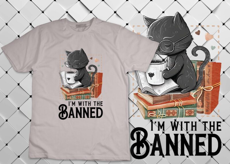 I’m with The Banned Read Banned Books Lover BookWorm T-Shirt design