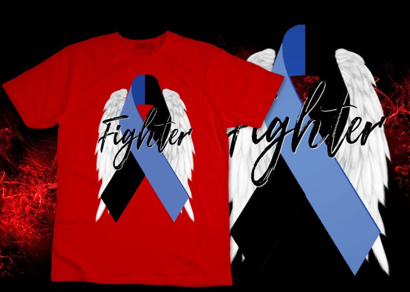 Ocular Cancer Eye Survivor Shirt Fighter Wings Ribbon T-Shirt design
