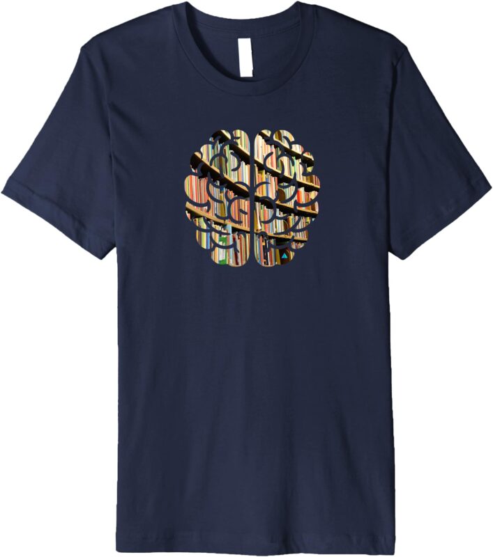 Book Brain. Teacher. Read. Library. Premium T-Shirt